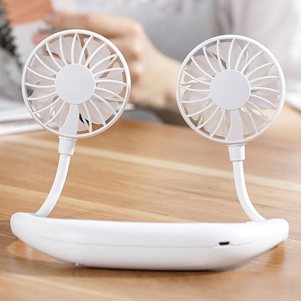 Summer Fan Hanging Neck 1200mAh Fan Rechargeable USB Hanging Neck Fan Mini Carry On Electric Fan For Outdoor Sports Cooling Fan