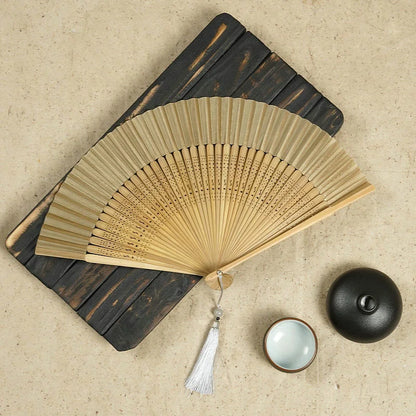 Folding Wood Hand Fan Dance Bone Bamboo Fan Silk Antique Folding Fan Lady Spot Chinese Gift Wedding Favors And Gifts Fans