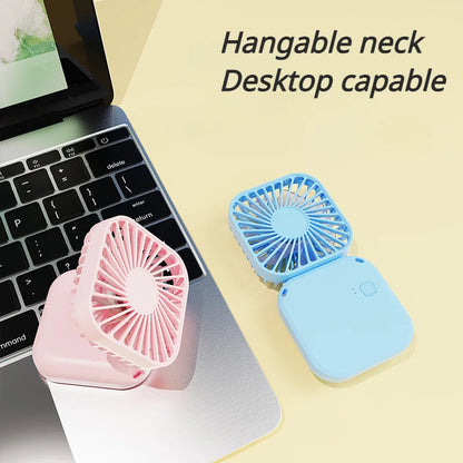 Hanging Neck Fans Mini Portable Folding USB Fans Mute Power Bank Portable Handheld Desktop Multi Function Ventilador Portátil