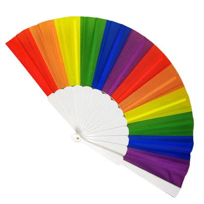 Rainbow Fans Large Rave Clack Folding Hand Fan Hand Rainbow Folding Fans For Women Men