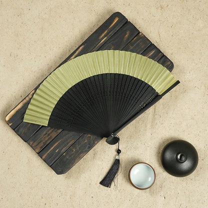 Folding Wood Hand Fan Dance Bone Bamboo Fan Silk Antique Folding Fan Lady Spot Chinese Gift Wedding Favors And Gifts Fans