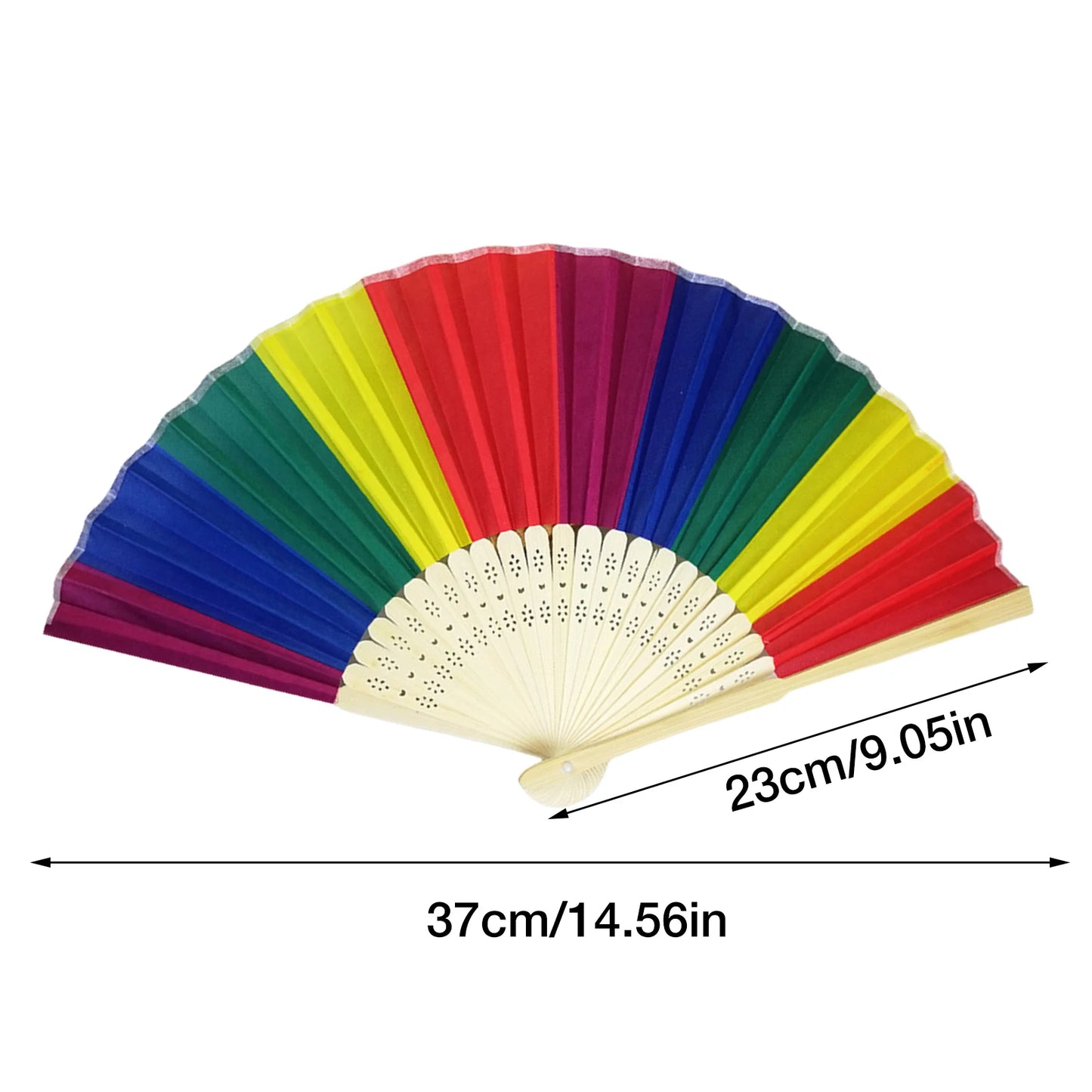 Rainbow Fans Large Rave Clack Folding Hand Fan Hand Rainbow Folding Fans For Women Men