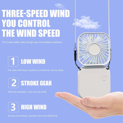 Hanging Neck Fans Mini Portable Folding USB Fans Mute Power Bank Portable Handheld Desktop Multi Function Ventilador Portátil