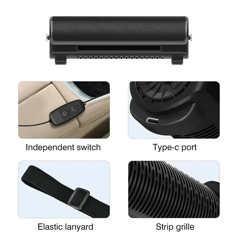 Car Fan for Backseat Easy to Install Portable Fan Electric Car Fan Trucks Air Circulation Fan 3 Speeds Headrest Car Fan Cooling