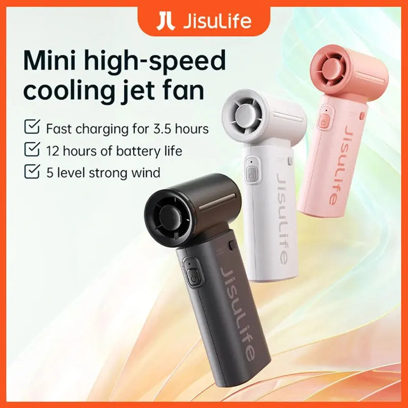 For JISULIFE Mini Portable Fan Life 9 With 5 Gears Strong Wind 5000mAh Handheld Small Fan USB Rechargeable Personal Fans