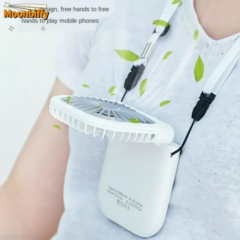 Hanging Neck Fans Mini Portable Folding USB Fans Mute Power Bank Portable Handheld Desktop Multi Function Ventilador Portátil