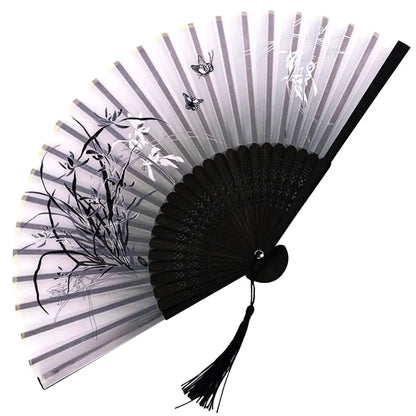 New Vintage Folding Fan Retro Chinese Japanese Bamboo Hand Folding Fan Dance Hand Fan Home Decoration Ornaments Craft Gift Fan