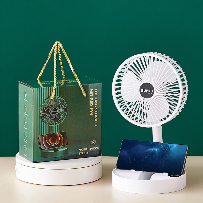 Desktop Retractable Folding Small Electric Fan USB Fan Charging Portable