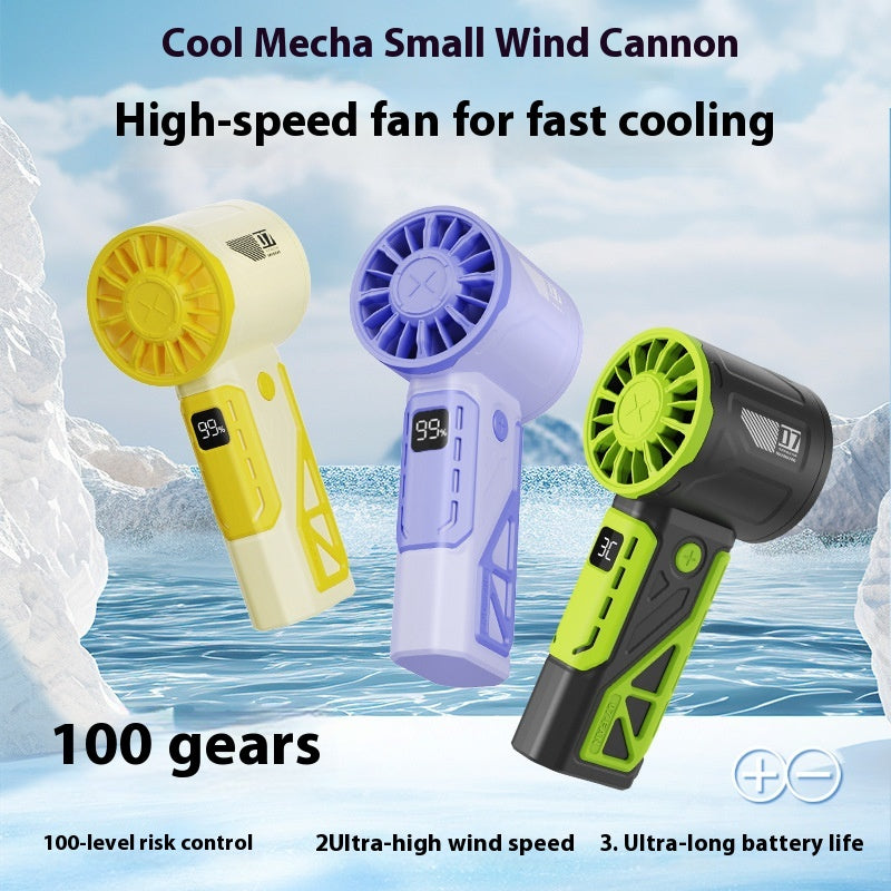 100-speed Handheld High-speed Fan Mecha Outdoor Portable Fan