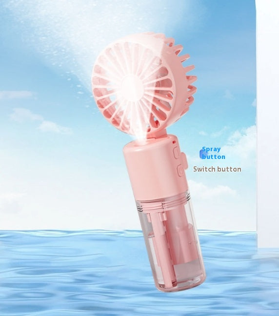 New Portable Mini Charging Handheld Spray Humidifying Folding Halter Little Fan